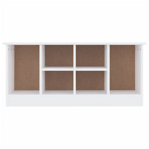 Panca Porta Scarpe Bianca 100x35x45 cm Legno Massello Pino