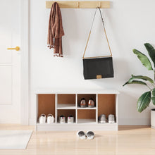 Load image into Gallery viewer, Panca Porta Scarpe Bianca 100x35x45 cm Legno Massello Pino