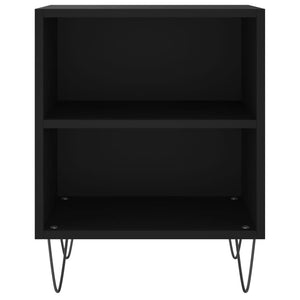 Comodini 2 pz Neri 40x30x50 cm in Legno Multistrato
