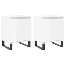 Load image into Gallery viewer, Comodini 2 pz Bianco Lucido 40x30x50 cm in Legno Multistrato