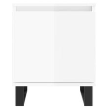 Load image into Gallery viewer, Comodini 2 pz Bianco Lucido 40x30x50 cm in Legno Multistrato