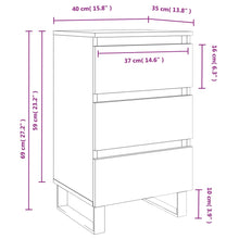 Load image into Gallery viewer, Comodini 2 pz Bianchi 40x35x69 cm in Legno Multistrato