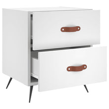 Load image into Gallery viewer, Comodini 2 pz Bianchi 40x35x47,5 cm in Legno Multistrato