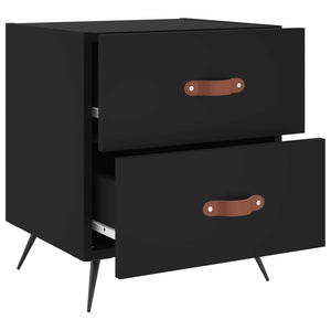Comodini 2 pz Neri 40x35x47,5 cm in Legno Multistrato