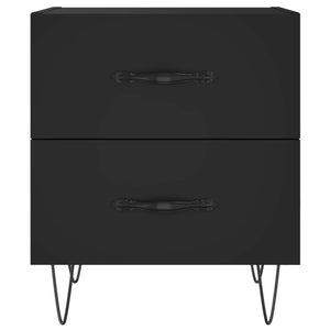 Comodini 2 pz Neri 40x35x47,5 cm in Legno Multistrato