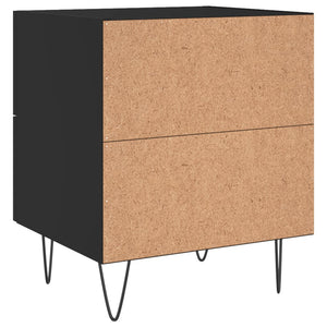 Comodini 2 pz Neri 40x35x47,5 cm in Legno Multistrato