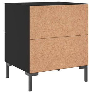 Comodini 2 pz Neri 40x35x47,5 cm in Legno Multistrato