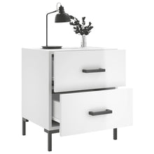Load image into Gallery viewer, Comodini 2 pz Bianco Lucido 40x35x47,5 cm in Legno Multistrato