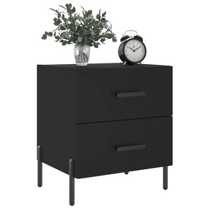 Comodini 2 pz Neri 40x35x47,5 cm in Legno Multistrato