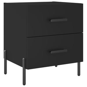 Comodini 2 pz Neri 40x35x47,5 cm in Legno Multistrato