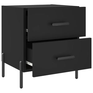 Comodini 2 pz Neri 40x35x47,5 cm in Legno Multistrato