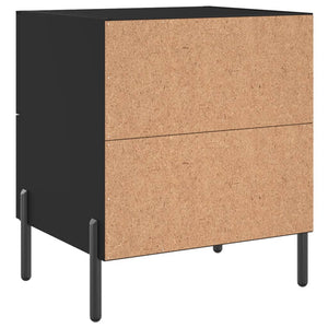 Comodini 2 pz Neri 40x35x47,5 cm in Legno Multistrato