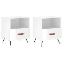 Load image into Gallery viewer, Comodini 2 pz Bianco Lucido 40x35x47,5 cm in Legno Multistrato