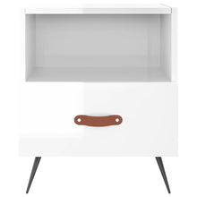 Load image into Gallery viewer, Comodini 2 pz Bianco Lucido 40x35x47,5 cm in Legno Multistrato