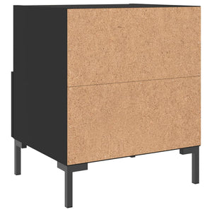 Comodini 2 pz Neri 40x35x47,5 cm in Legno Multistrato