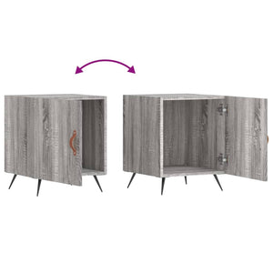 Comodini 2 pz Grigio Sonoma 40x40x50 cm in Legno Multistrato