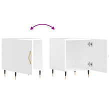 Load image into Gallery viewer, Comodini 2 pz Bianco Lucido 40x40x50 cm in Legno Multistrato
