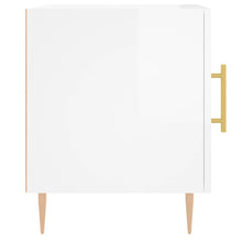 Load image into Gallery viewer, Comodini 2 pz Bianco Lucido 40x40x50 cm in Legno Multistrato