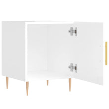 Load image into Gallery viewer, Comodini 2 pz Bianco Lucido 40x40x50 cm in Legno Multistrato