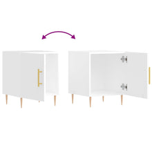 Load image into Gallery viewer, Comodini 2 pz Bianco Lucido 40x40x50 cm in Legno Multistrato