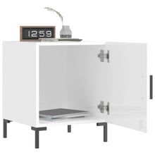 Load image into Gallery viewer, Comodini 2 pz Bianco Lucido 40x40x50 cm in Legno Multistrato