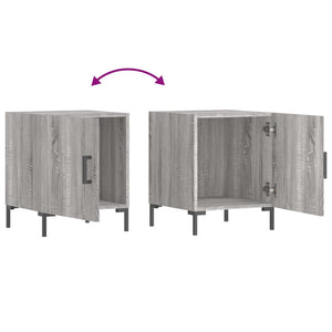 Comodini 2 pz Grigio Sonoma 40x40x50 cm in Legno Multistrato