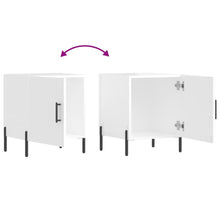Load image into Gallery viewer, Comodini 2 pz Bianco Lucido 40x40x50 cm in Legno Multistrato