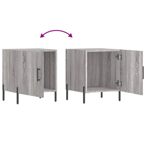 Comodini 2 pz Grigio Sonoma 40x40x50 cm in Legno Multistrato