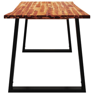 Tavolo da Pranzo Bordi Vivi 140x80x75 cm Legno Massello Acacia