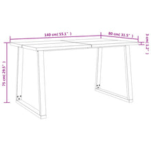 Carica l&#39;immagine nel visualizzatore di Gallery, Tavolo da Pranzo Bordi Vivi 140x80x75 cm Legno Massello Acacia