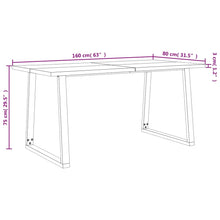 Carica l&#39;immagine nel visualizzatore di Gallery, Tavolo da Pranzo Bordi Vivi 160x80x75 cm Legno Massello Acacia