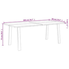 Indlæs billede til gallerivisning Tavolo da Pranzo 200x90x75 cm in Legno Massello di Acacia