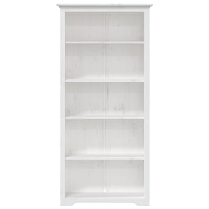 Libreria BODO 5 Ripiani 82x40x173 cm Legno Massello Pino Bianco