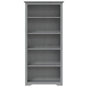Libreria BODO 5 Ripiani 82x40x173 cm Legno Massello Pino Grigia