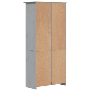 Libreria BODO 5 Ripiani 82x40x173 cm Legno Massello Pino Grigia
