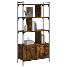Carica l&#39;immagine nel visualizzatore di Gallery, Libreria con 2 Ante Rovere Fumo 76,5x30x154,5cm Legno Multistrato