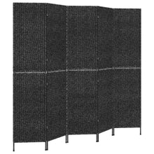 Load image into Gallery viewer, Separè 5 Pannelli Nero 205x180cm in Giacinto d&#39;Acqua e metallo