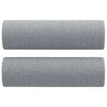 Load image into Gallery viewer, Divano 2 Posti con 2 Cuscini Decorativi Grigio Chiaro 120 cm in Tessuto