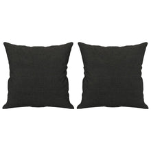 Carica l&#39;immagine nel visualizzatore di Gallery, Divano a 2 Posti con 2 Cuscini Decorativi Nero 120 cm in Tessuto