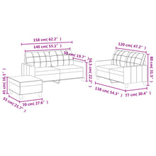 Carica l&#39;immagine nel visualizzatore di Gallery, Set 2 Divani + Pouf Poggiapiedi con Cuscini Nero in Similpelle