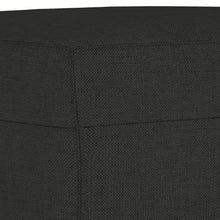 Carica l&#39;immagine nel visualizzatore di Gallery, Set 2 Divani + Pouf Poggiapiedi con Cuscini Nero in Tessuto