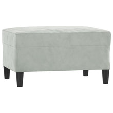 Carica l&#39;immagine nel visualizzatore di Gallery, Set 2 Divani + Pouf Poggiapiedi con Cuscini Decorativi Grigio Chiaro in Velluto
