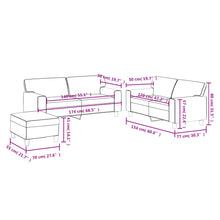Carica l&#39;immagine nel visualizzatore di Gallery, Set 2 Divani + Pouf poggiapiedi Nero in Similpelle