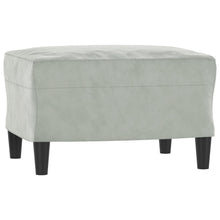 Carica l&#39;immagine nel visualizzatore di Gallery, Set 2 Divani + Pouf Poggiapiedi con Cuscini Decorativi Grigio Chiaro in Velluto