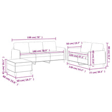 Carica l&#39;immagine nel visualizzatore di Gallery, Set 2 Divani + Pouf Poggiapiedi con Cuscini Grigio Scuro in Tessuto