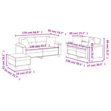 Carica l&#39;immagine nel visualizzatore di Gallery, Set 2 Divani + Pouf Poggiapiedi con Cuscini Nero in Similpelle