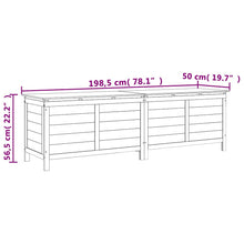 Carica l&#39;immagine nel visualizzatore di Gallery, Baule da Giardino Antracite 198,5x50x56,5 cm in Massello di Abete