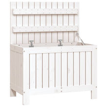 Carica l&#39;immagine nel visualizzatore di Gallery, Baule da Giardino Bianco 76x42,5x54cm in Massello di Pino