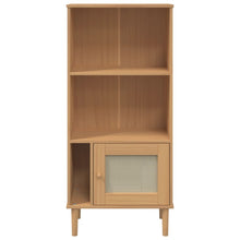 Carica l&#39;immagine nel visualizzatore di Gallery, Libreria con 1 anta Rattan Marrone 60x35x130 cm Legno Pino