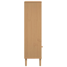 Carica l&#39;immagine nel visualizzatore di Gallery, Libreria con 1 anta Rattan Marrone 60x35x130 cm Legno Pino